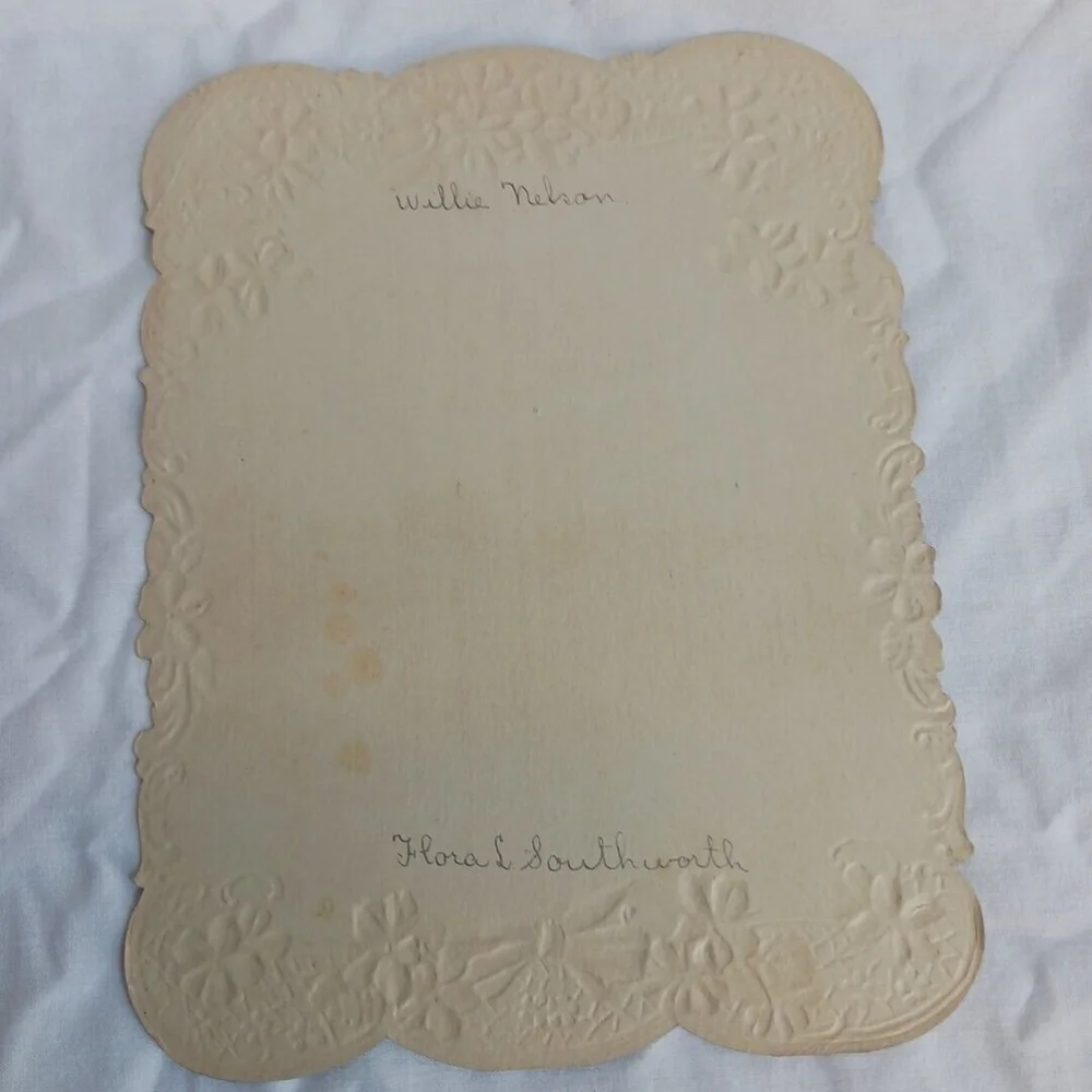 Victorian Die Cut Embossed Cows Greeting Card